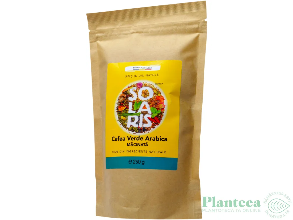 Cafea verde arabica macinata decofeinizata 250g - SOLARIS
