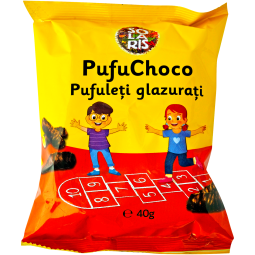 Pufuleti porumb glazurati cacao PufuChoco 40g - SOLARIS
