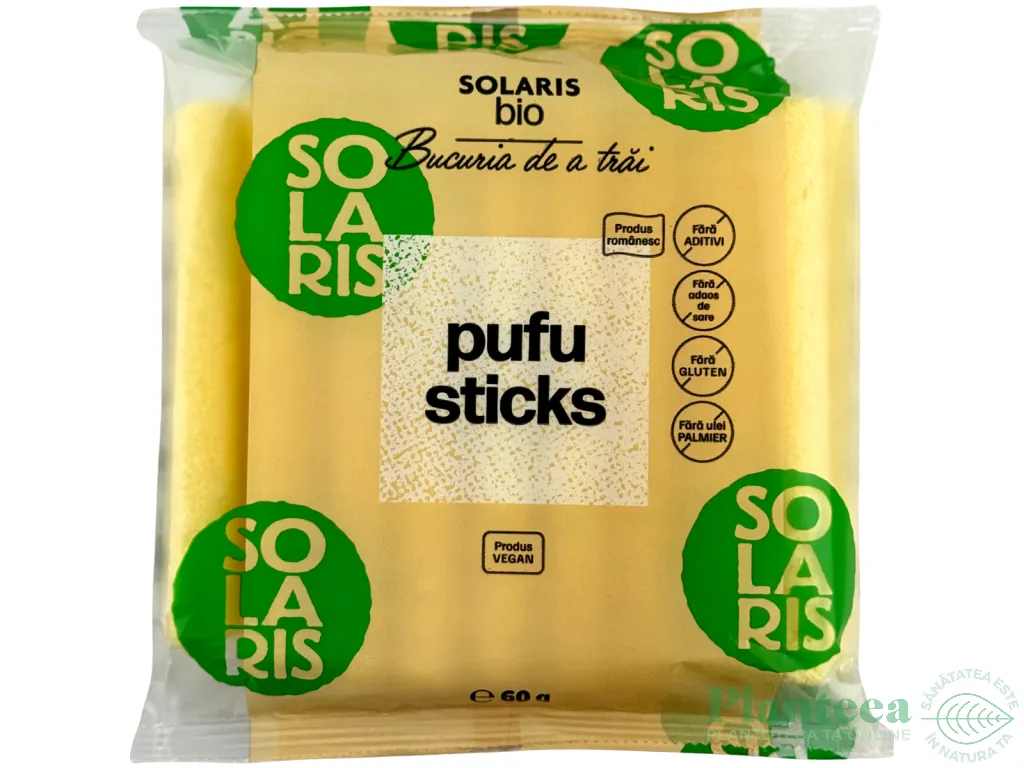 Pufuleti porumb fara sare fara gluten PufuSticks eco 60g - SOLARIS