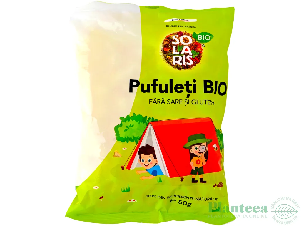Pufuleti porumb fara sare fara gluten bio 50g - SOLARIS