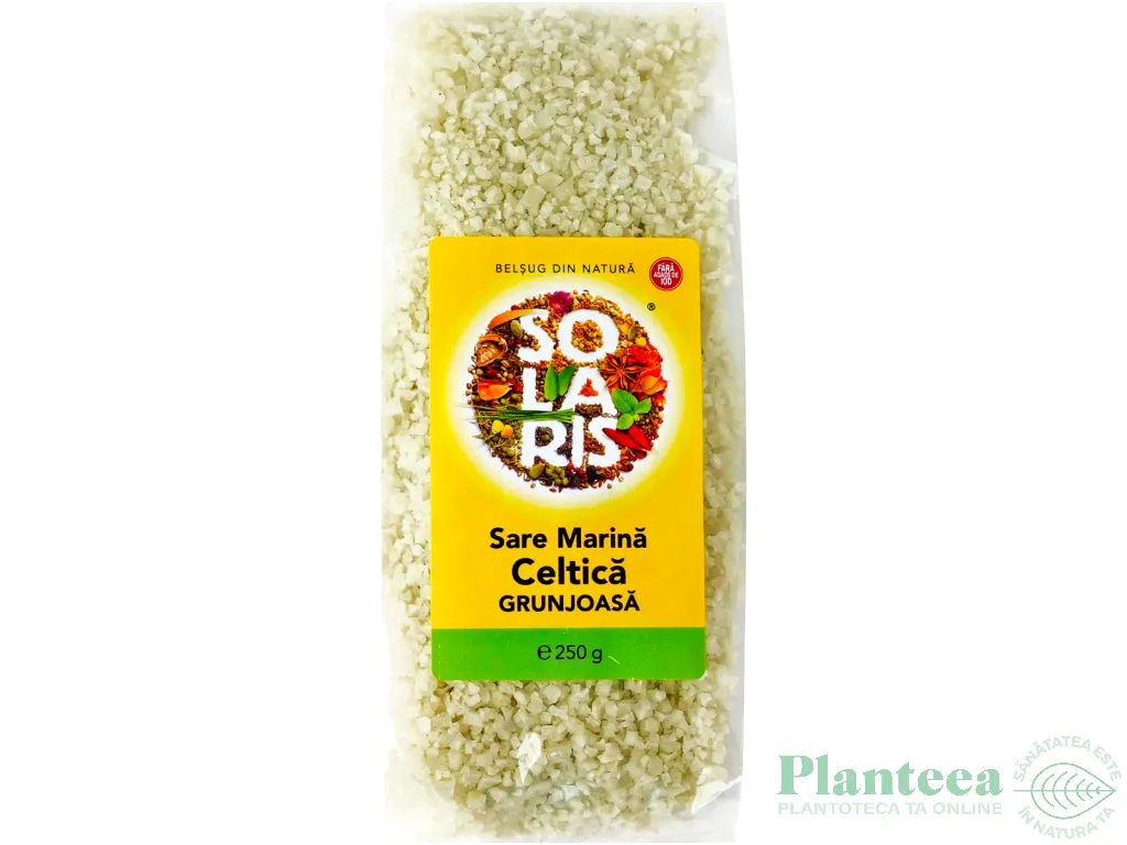 Sare mare grunjoasa celtica neiodata 250g - SOLARIS