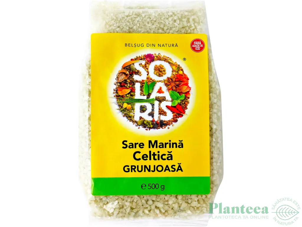 Sare mare grunjoasa celtica neiodata 500g - SOLARIS