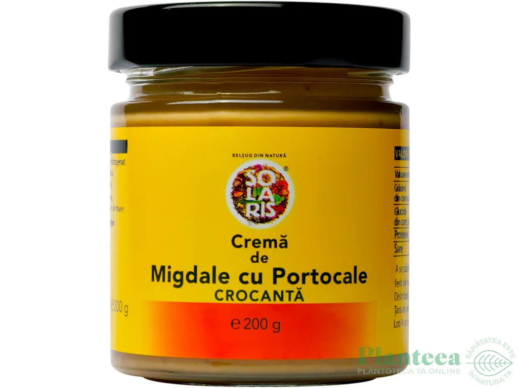 Crema tartinabila crocanta migdale portocale 200g - SOLARIS