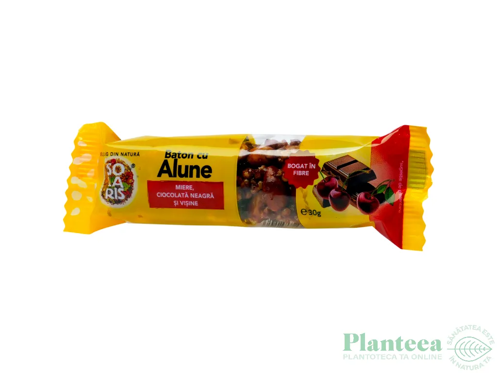 Baton alune miere ciocolata neagra visine 30g - SOLARIS