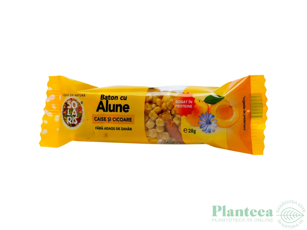 Baton alune caise cicoare fara zahar 28g - SOLARIS