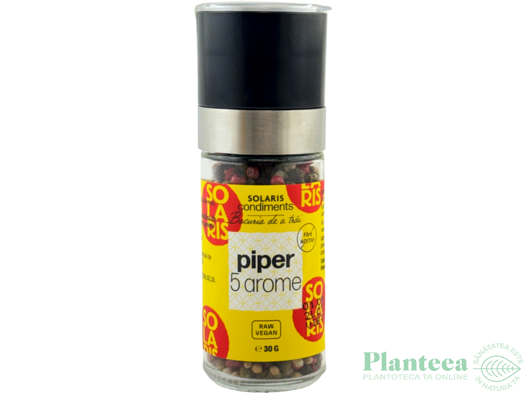 Condiment piper 5arome boabe rasnita reutilizabila 30g - SOLARIS