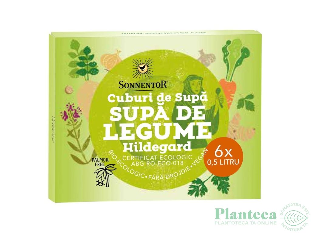 Cubulete supa legume fara drojdie cu sare Hildegard eco 6x10g - SONNENTOR
