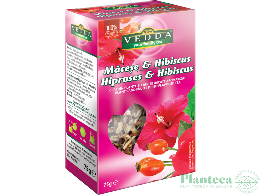 Ceai macese hibiscus 75g - VEDDA
