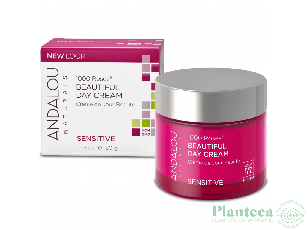 Crema zi hidratanta Beautiful 1000 Roses 50g - ANDALOU