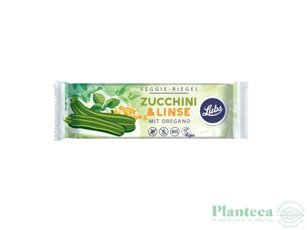 Baton vegetal fructe zucchini linte oregano fara gluten 30g - LUBS