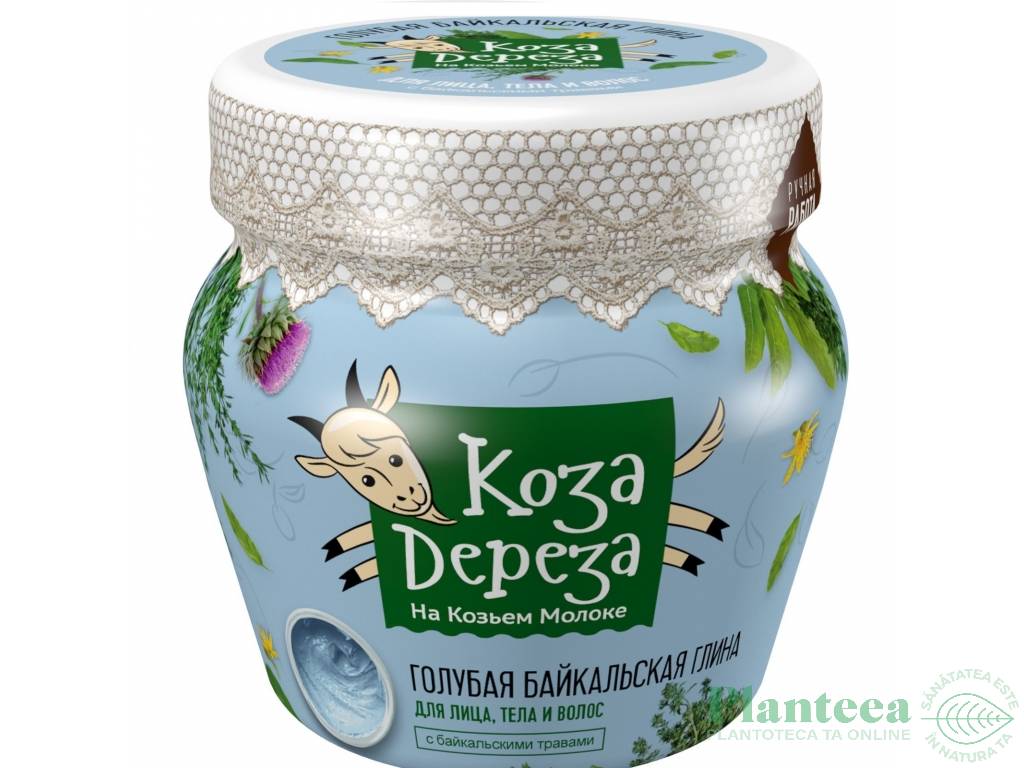 Argila cosmetica albastra plante Baikal lapte capra 175ml - KOZA DEREZA