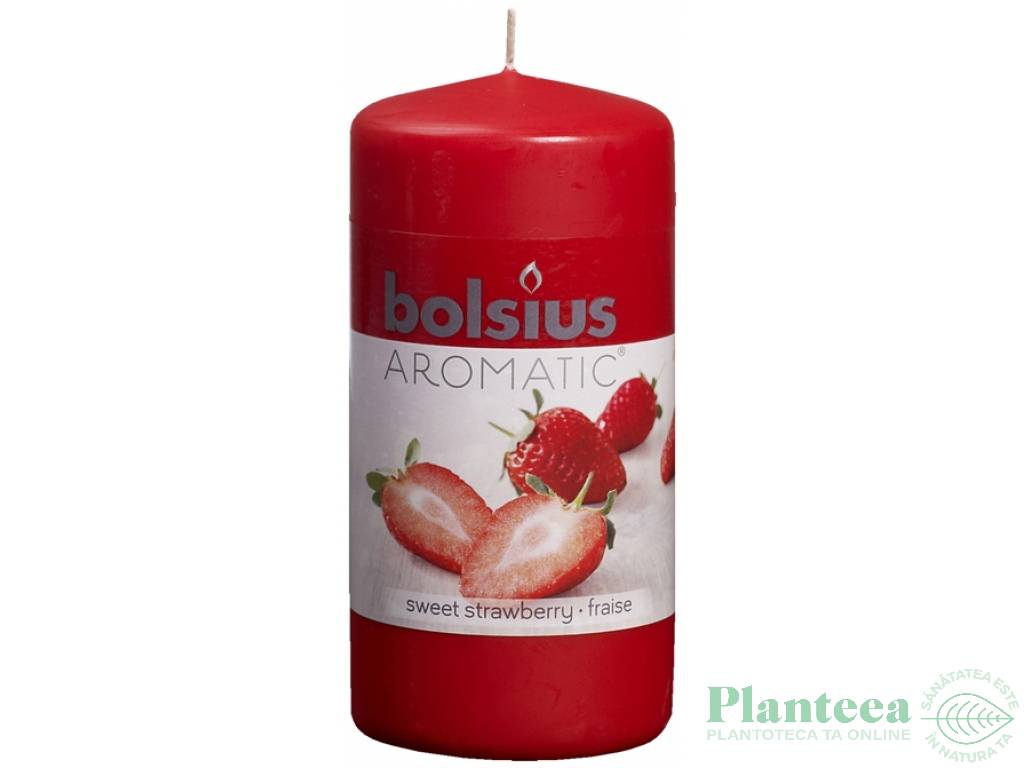 Lumanare parfumata stalp 33h capsuni 260g - BOLSIUS