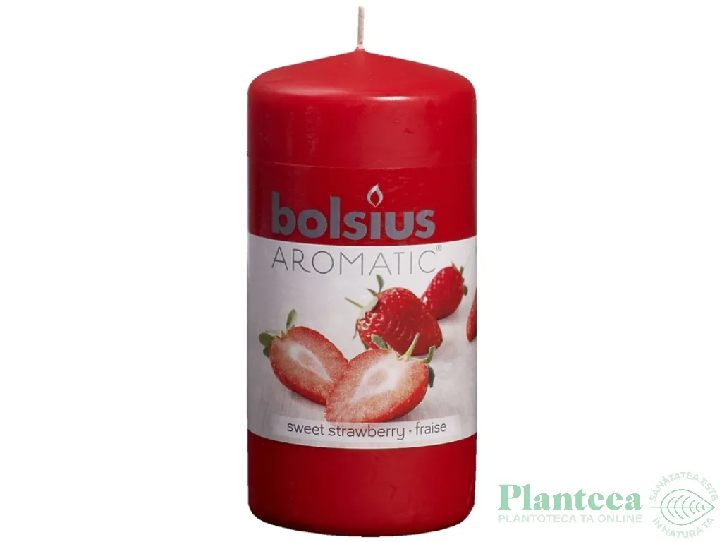 Lumanare parfumata stalp 33h capsuni 260g - BOLSIUS