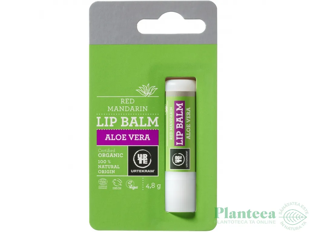 Balsam buze aloe vera mandarina 4,8g - URTEKRAM