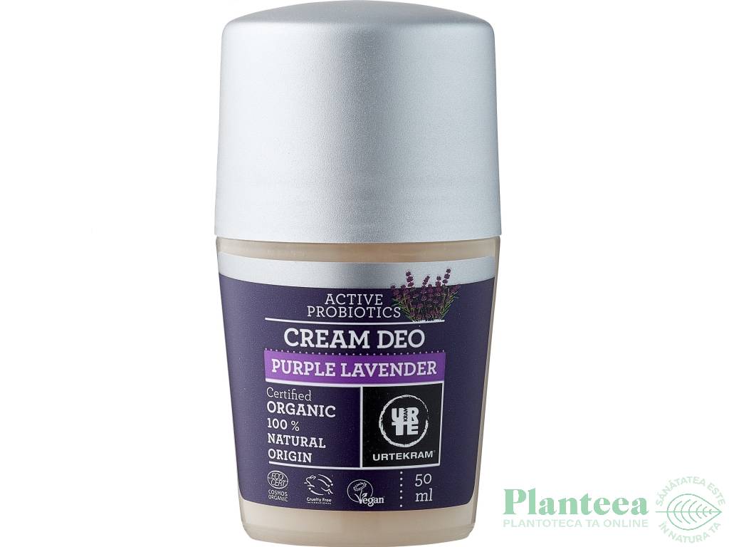 Deodorant roll on crema lavanda probiotice 50ml - URTEKRAM