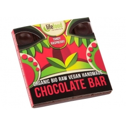 Ciocolata neagra 65% zmeura raw eco 35g - LIFEFOOD