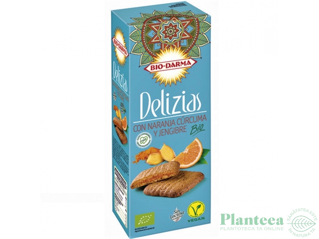 Biscuiti ovaz portocale turmeric ghimbir bio 125g - BIO DARMA