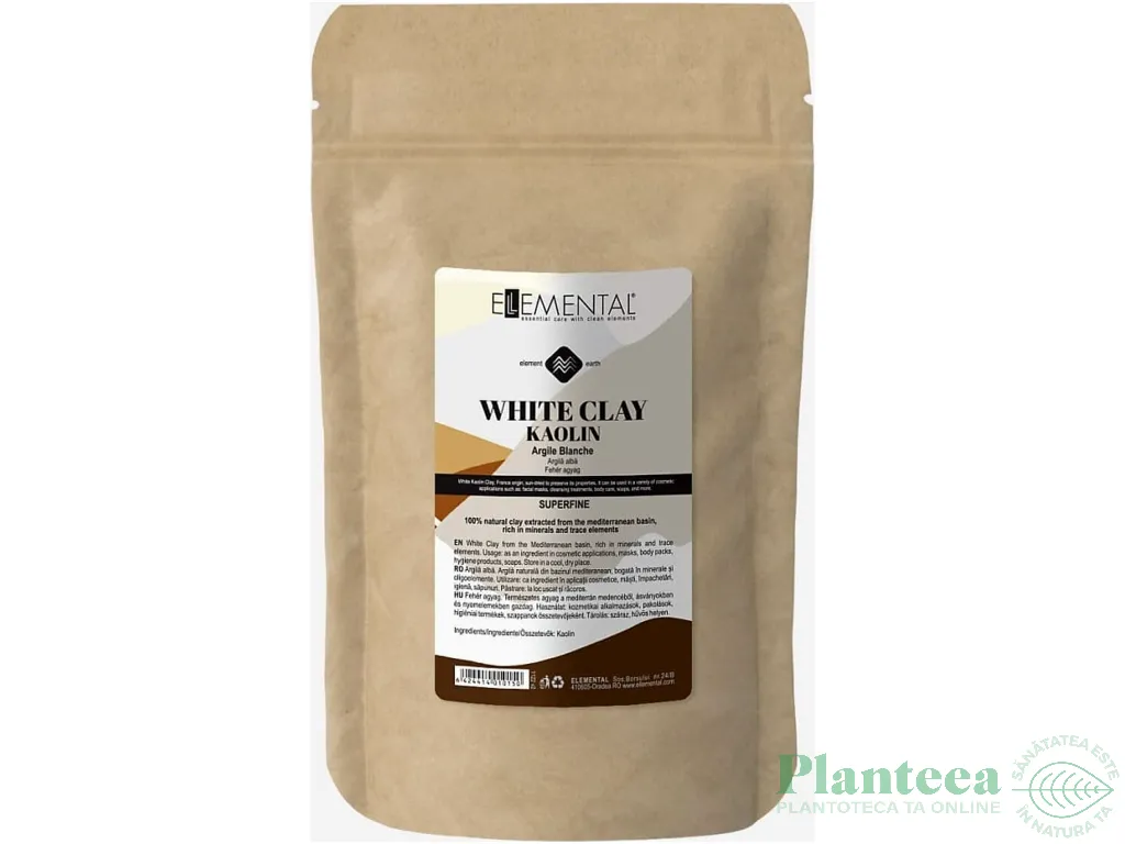 Argila alba caoiln pudra 100g - ELLEMENTAL