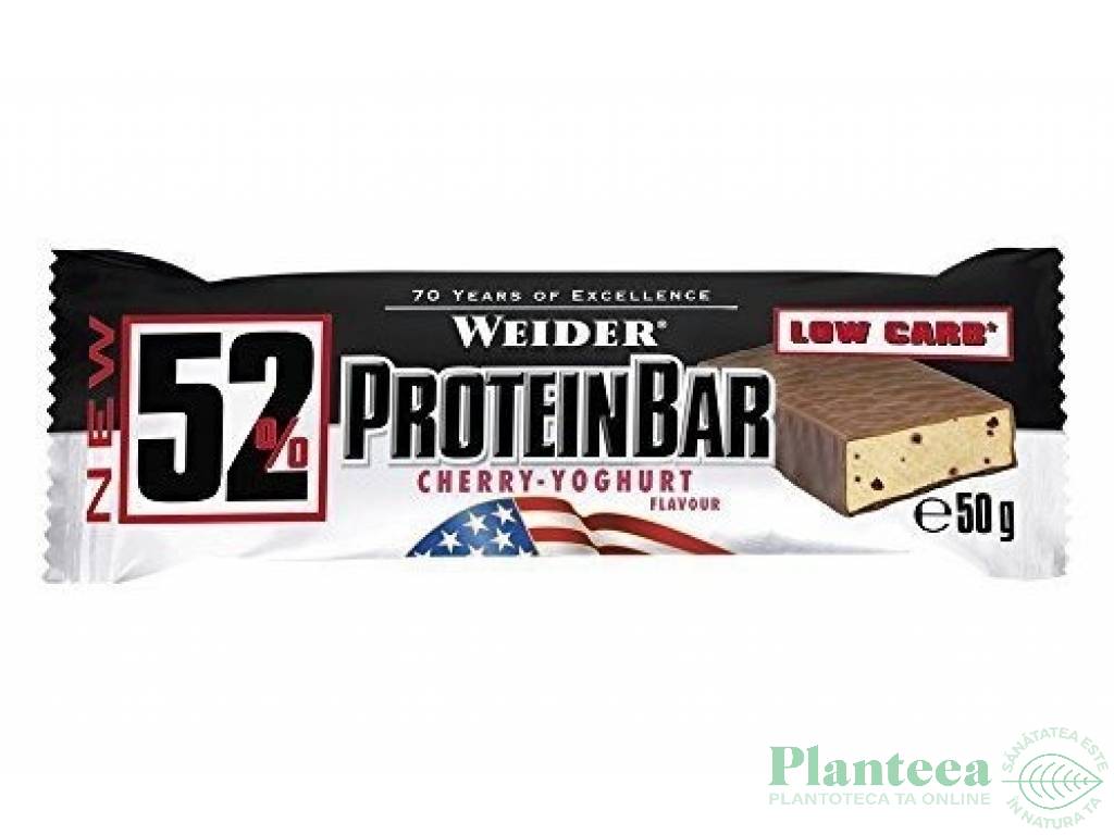 Baton proteic 52% ProteinBar cirese iaurt 50g - WEIDER