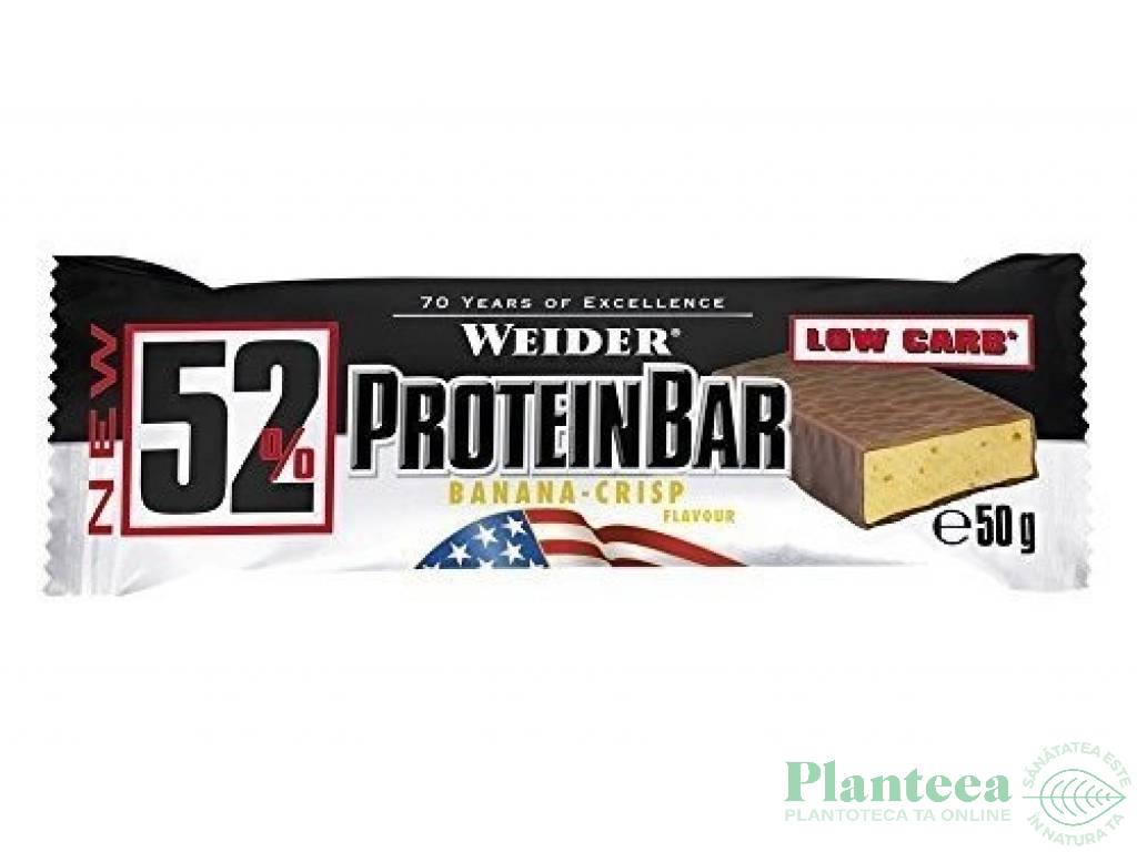 Baton proteic 52% ProteinBar banana crisp 50g - WEIDER