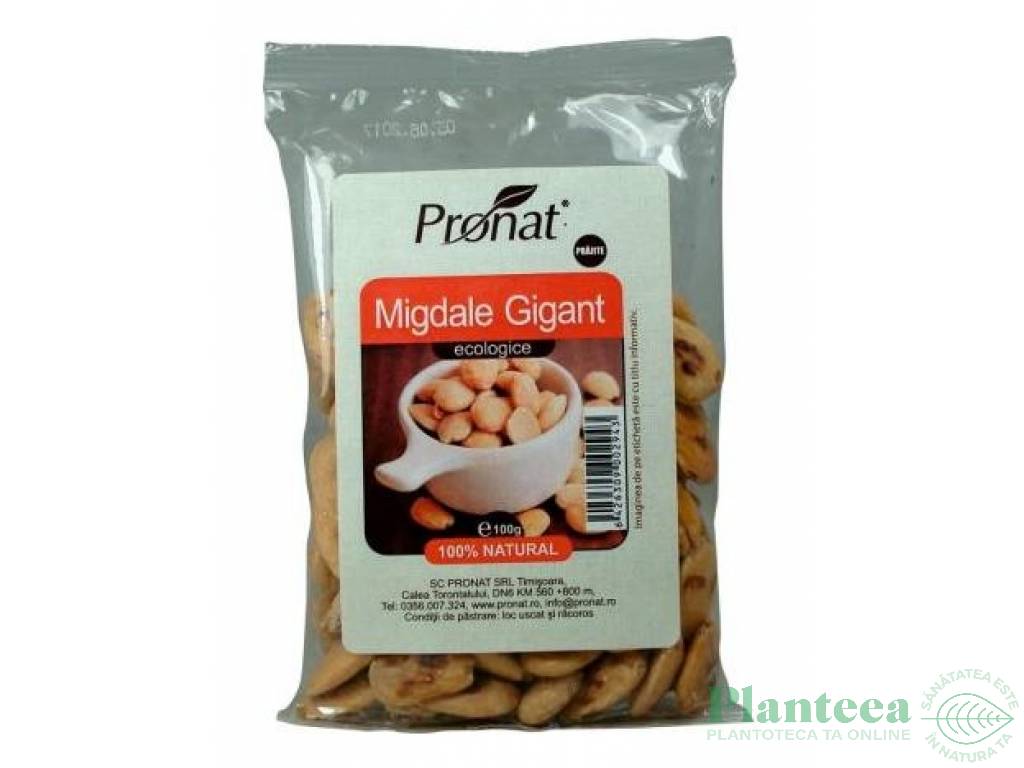 Migdale gigant prajite eco 100g - PRONAT