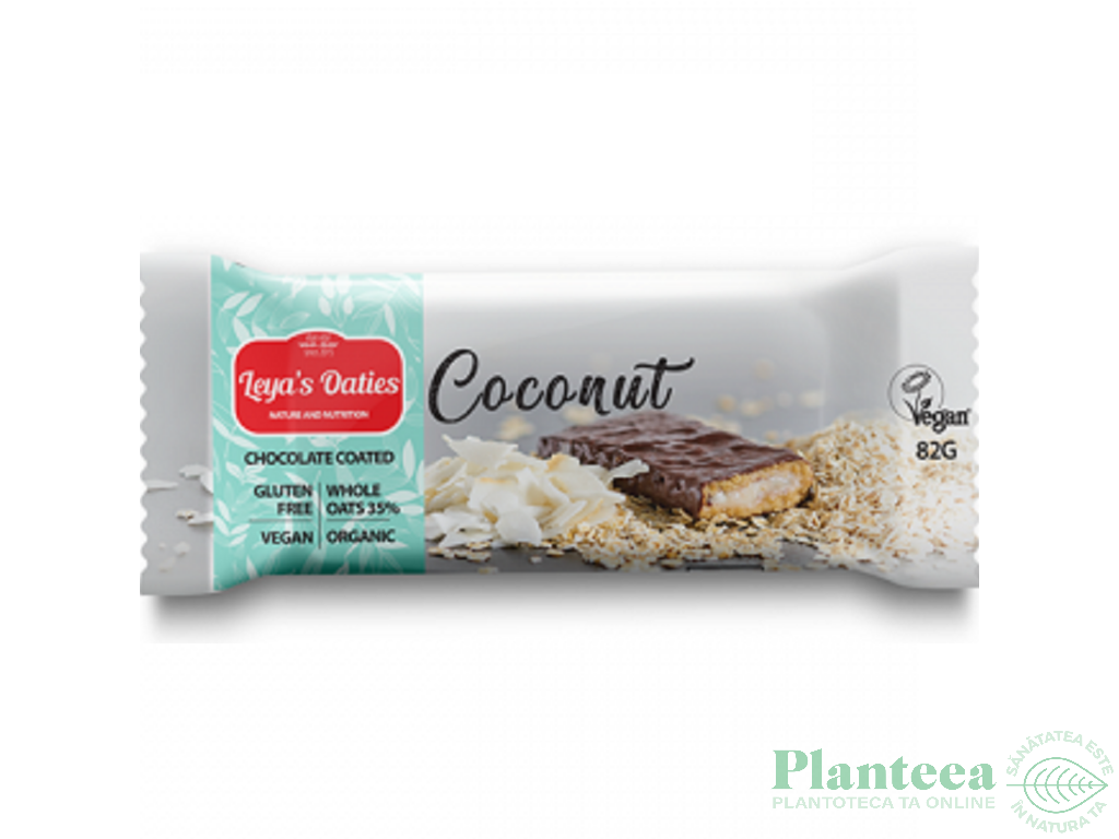 Baton ciocolata cocos fara gluten eco 82g - LEYA OATIES