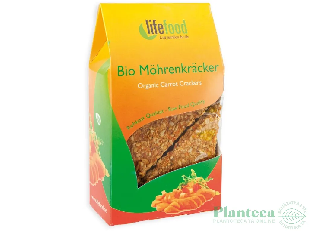 Crackers morcovi fara gluten raw bio 85g - LIFEFOOD
