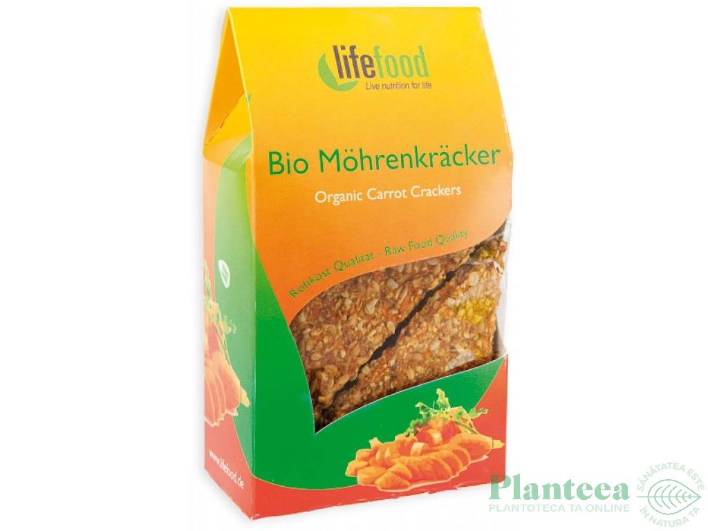 Crackers morcovi fara gluten raw bio 85g - LIFEFOOD