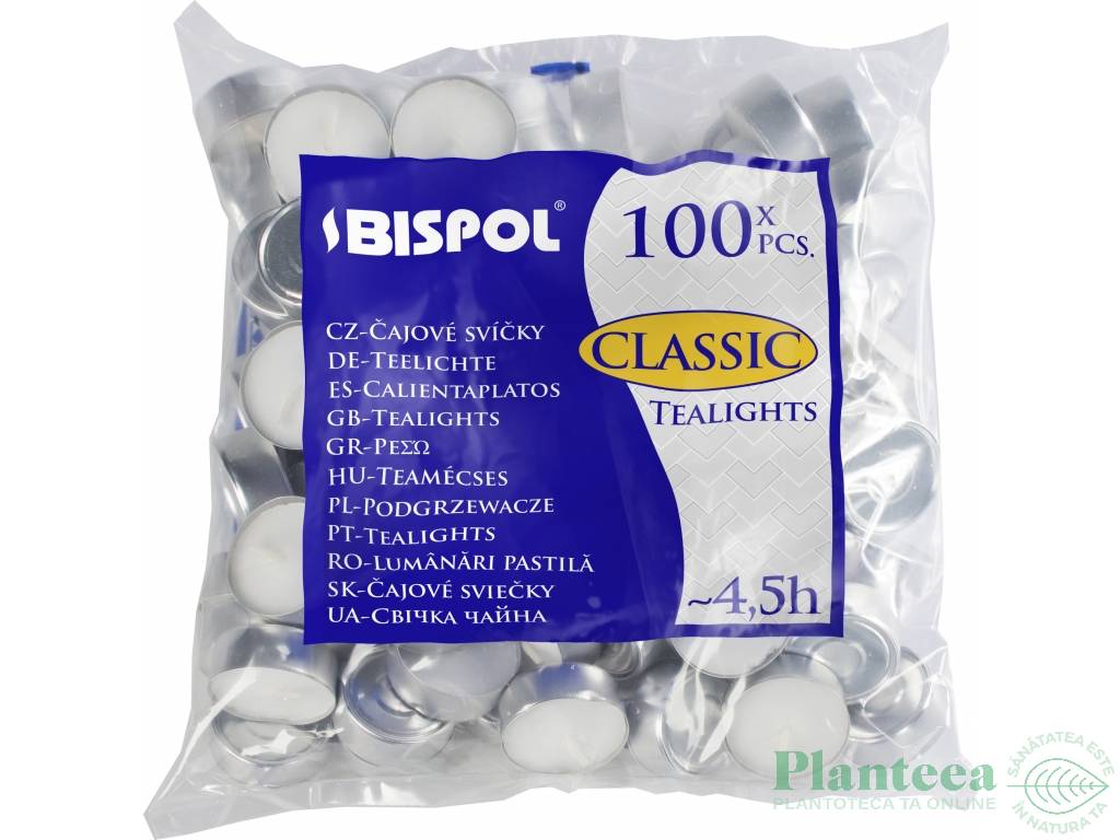 Lumanari pastila neparfumate 4,5h classic punga 100b - BISPOL