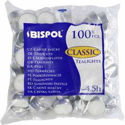 Lumanari pastila neparfumate 4,5h classic punga 100b - BISPOL