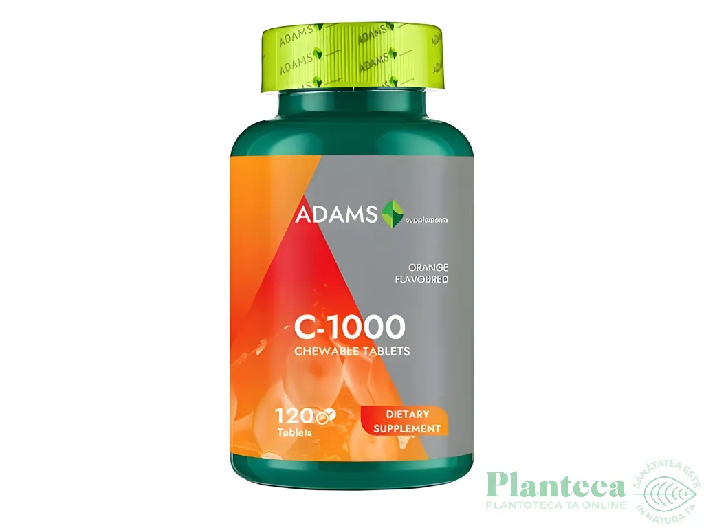 Vitamina C 1000mg portocale masticabile 120cp - ADAMS SUPPLEMENTS