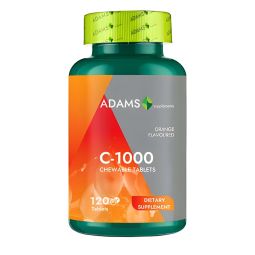 Vitamina C 1000mg portocale masticabile 120cp - ADAMS SUPPLEMENTS