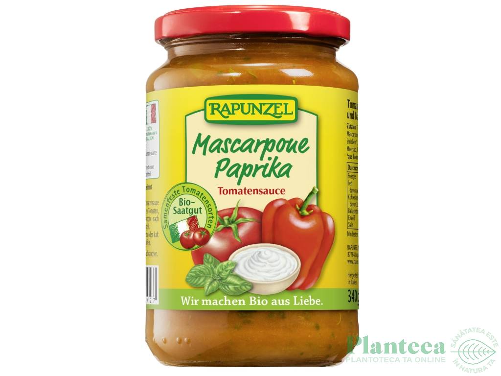 Sos tomat Mascarpone ardei rosu eco 330ml - RAPUNZEL