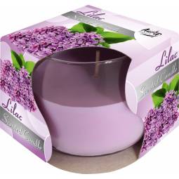 Lumanare pahar simplu parfumata 24h liliac 260g - BISPOL