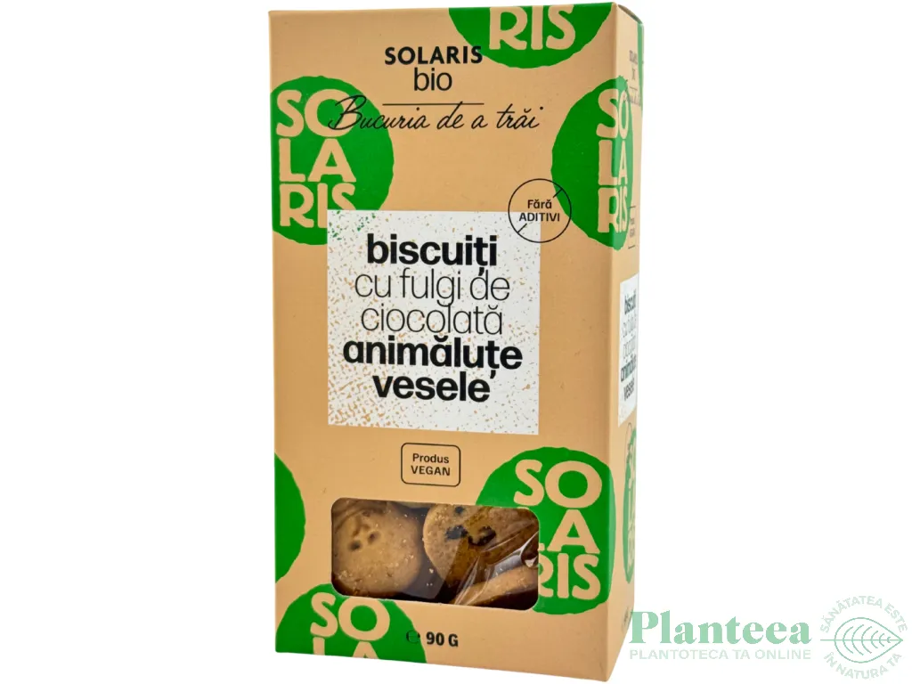 Biscuiti animalute vesele fulgi ciocolata eco 90g - SOLARIS BIO