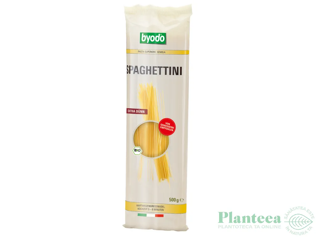 Paste spaghete subtiri grau semola 500g - BYODO