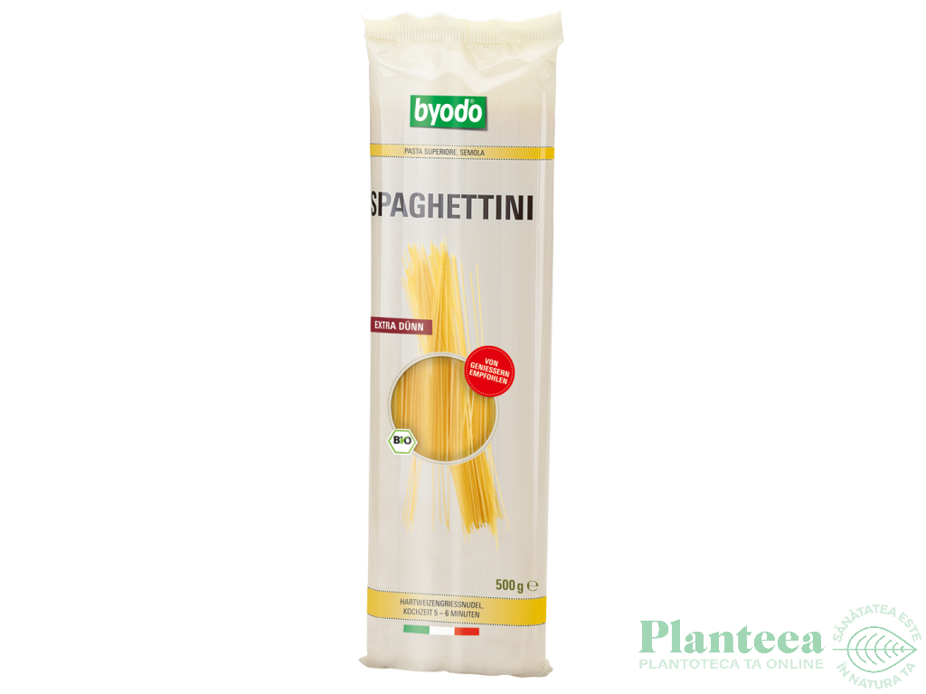 Paste spaghete subtiri grau semola 500g - BYODO