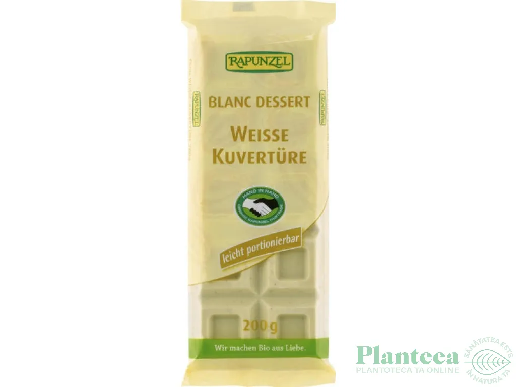 Ciocolata alba pt glazura eco 200g - RAPUNZEL