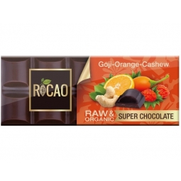 Ciocolata neagra 67% goji portocale caju eco 38g - ROCAO