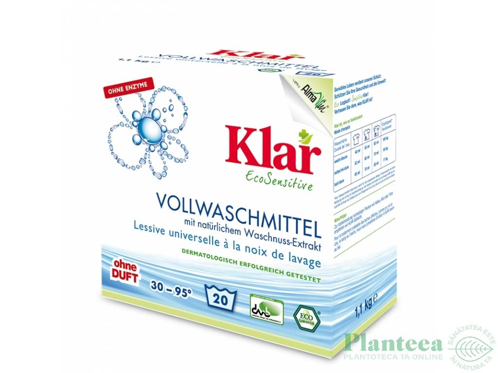 Detergent praf rufe nuci sapun fara parfum 1,1kg - KLAR