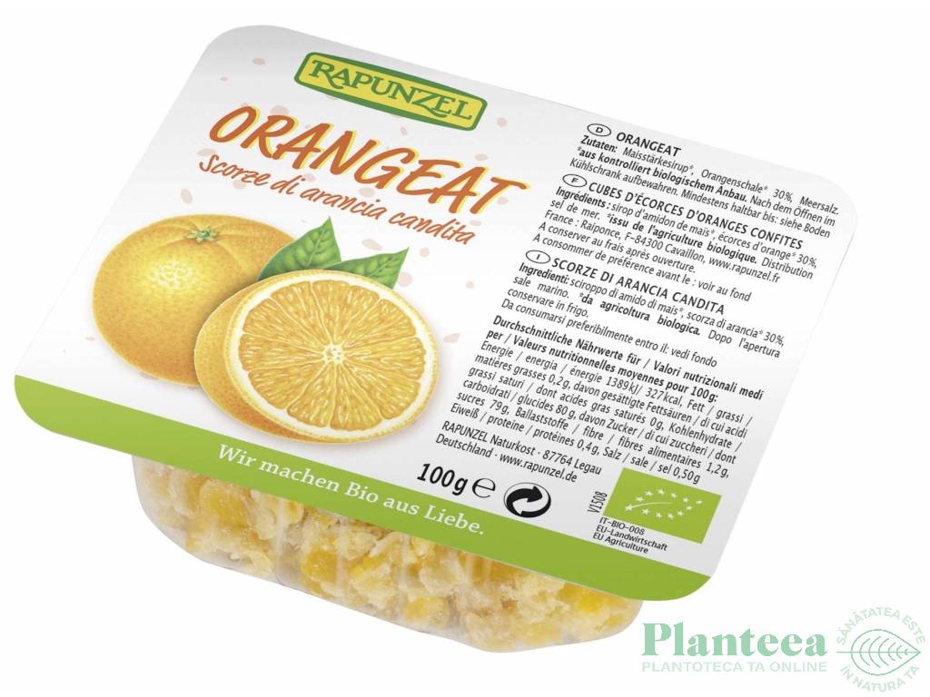 Coaja portocala uscata cuburi eco 100g - RAPUNZEL