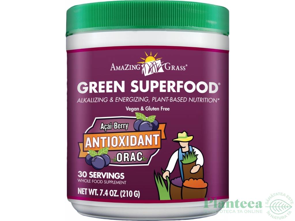 Pulbere Green Superfood antioxidant 210g - AMAZING GRASS