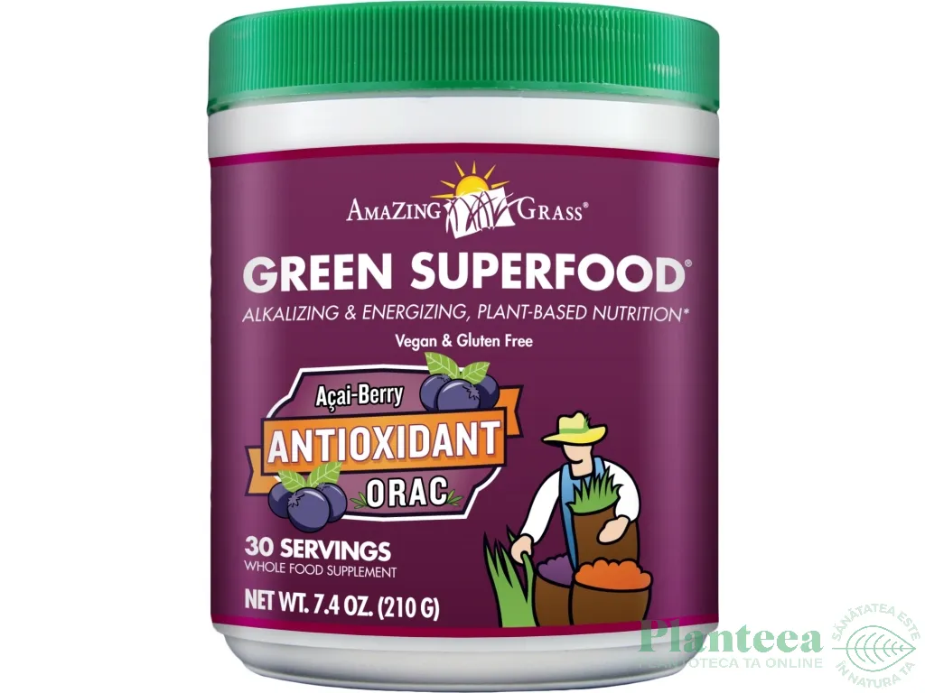 Pulbere Green Superfood antioxidant 210g - AMAZING GRASS