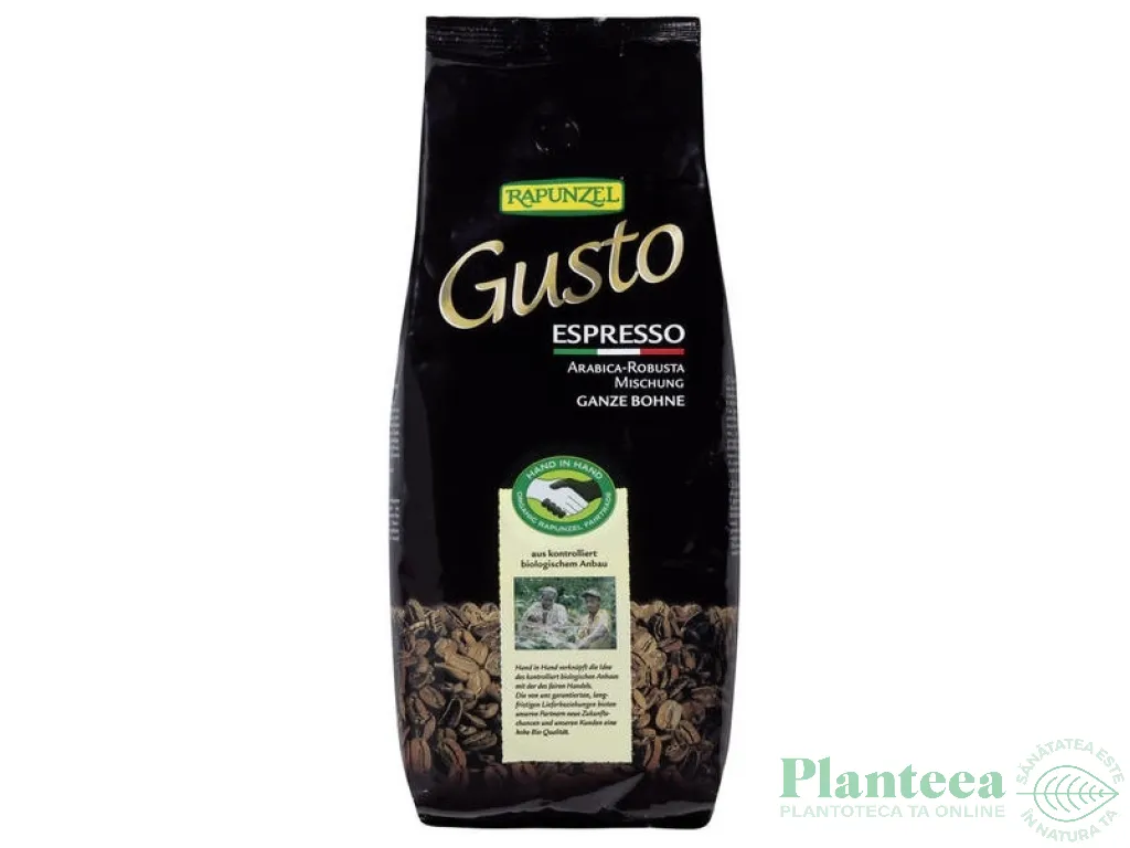 Cafea boabe arabica espresso Gusto eco 1kg - RAPUNZEL