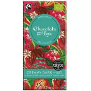 Ciocolata neagra 55% cremoasa cacao nibs eco 100g - CHOCOLATE & LOVE