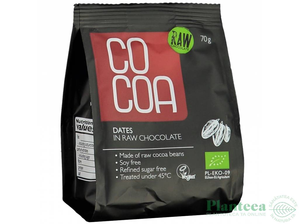 Curmale in ciocolata neagra raw eco 70g - COCOA