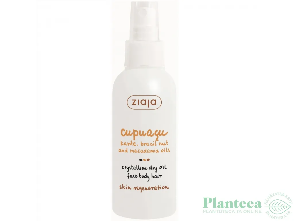 Ulei uscat cristalin fata corp par Cupuacu 100ml - ZIAJA