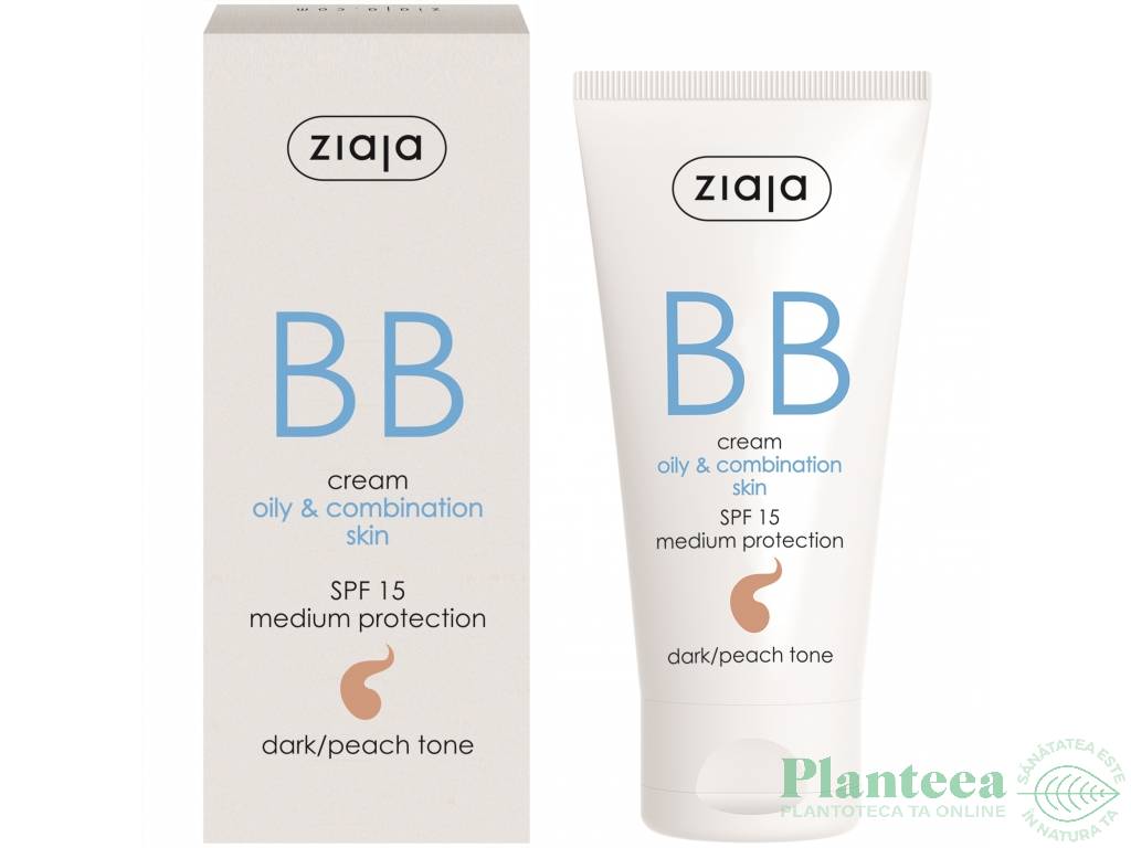Crema BB nuanta inchisa piersica spf15 ten gras/mixt 50ml - ZIAJA