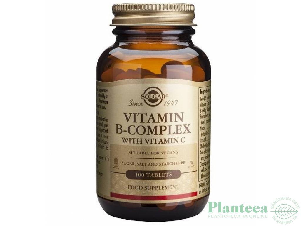 Vitamina B complex vitamina C 100mg 100cp - SOLGAR