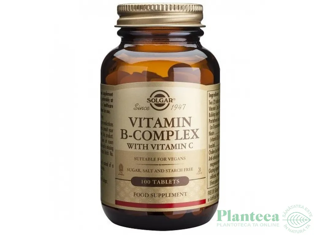 Vitamina B complex vitamina C 100mg 100cp - SOLGAR